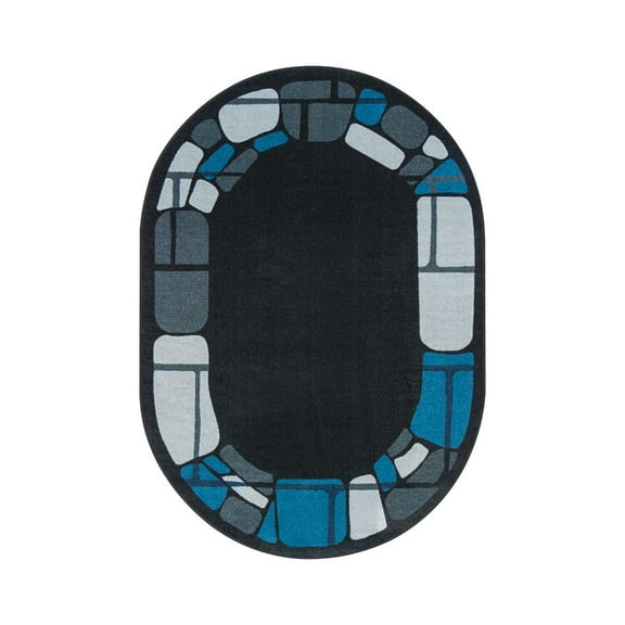 BioStones 10'9" x 13'2" Oval area rug in color Marine