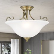 Livex Lighting Coronado Ceiling Mount in Antique Brass