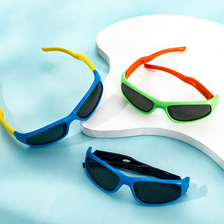 Hengguang 3 Pack Flexible Kids Polarized Sunglasses Children s Flexible Frame 100 UV400 Protection Sunglasses Boys and Girls Riding Glasses Sport