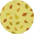 thumbnail image 1 of Ahgly Company Tapis Rond Lavable en Machine Intérieur Transitionnel Jaune, 3 Pieds Rond, 1 of 7