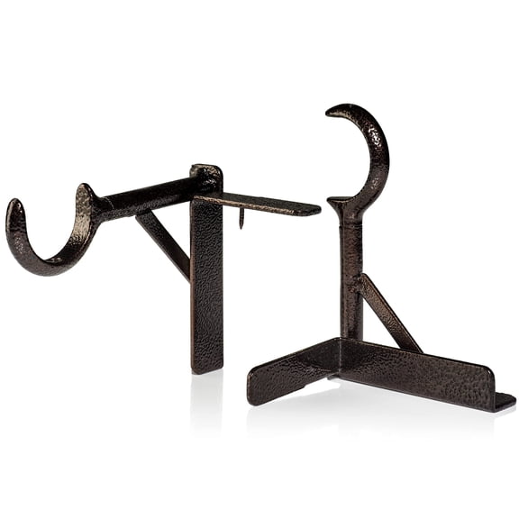 Spark Innovators Bronze Tap Bracket Curtain Rod Mounting Brackets, No Drilling No Holes in Wall, As Seen on TV