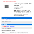 thumbnail image 2 of Radiator - Compatible with 2000 - 2004 Dodge Neon 2001 2002 2003, 2 of 2