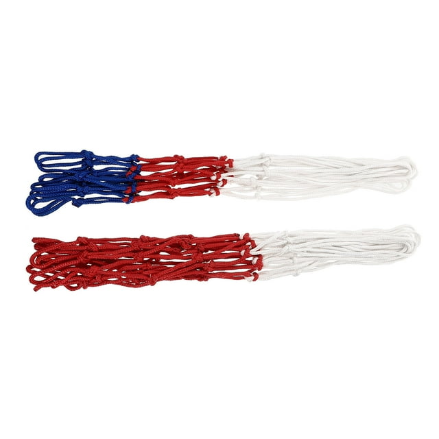 HORIALENCE 2pcs Polyester Ball Net for Outdoor Standard Basketball Rim Red Prevent Tangled Simple Design