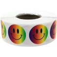 thumbnail image 1 of Autocollants à Pois Visage Heureux Arc-en-Ciel / 0.75 Pouces Pouce Rond / Lot de 500, 1 of 1
