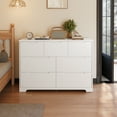 thumbnail image 4 of Aiho 7-Drawer Dresser for Bedroom, 47.2-Inch Wide Engineered Wood Storage Chest for Clothes and Holiday Essentials, Recessed Pulls, Anti-Tip Kit, White, 4 of 11