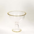thumbnail image 3 of BalsaCircle 8 in Clear Compote Pedestal Bowl Flower Vase with Gold Beaded Rim Party Events Decorations Supplies, 3 of 8