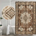 thumbnail image 5 of Brown Boho Shower Curtain, Waterproof Shower Curtains for Bathroom, Retro Western Rustic Ethnic Tribal Patterns Washable Fabric Bathtub Curtain Set Bath Decor with 12 Hooks 72"x78", 5 of 8