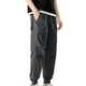 thumbnail image 4 of Pantalones largos de moda para hombre, casuales, de color sólido, con cremallera, bolsillos, cuerda elástica, pantalones casuales para hombre., 4 of 4