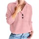 thumbnail image 2 of Suéter de cuello en V para mujer, suéter de punto con solapa, suéter holgado informal de color sólido, top de manga larga, suéter de cuello en V, blusa para mujer, 2 of 8
