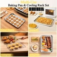 thumbnail image 7 of Walchoic Baking Pan with Rack Set(2 Pans + 2 Racks), 12.5” x 9.7” Stainless Steel Cookies Sheet Baking Tray Pan with Grid Rack, Large Toaster Oven with Wire Cooling Rack, Dishwasher Safe, 7 of 7