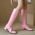 thumbnail image 5 of Mostsola Knee High Boots Women Square Toe Tall Boots Zip up Block Heeled Gogo Boots, 5 of 7
