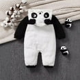 thumbnail image 4 of lnmuld Winter Outfits 2 Piece 2025 Autumn Winter Baby Girl Outfit Set Featuring Adorable Panda Contrast Color Design Solid Color Size:12-18 Months, 4 of 9