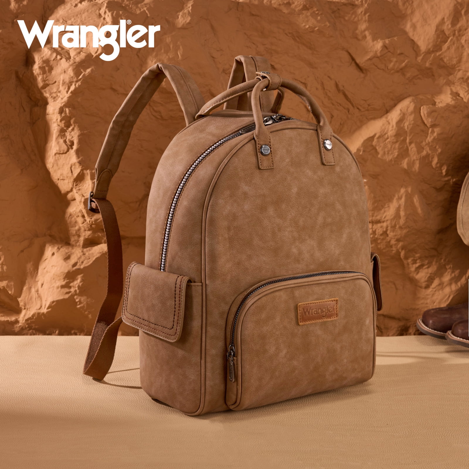 Wrangler Backpack Purse for Women Adjustable Strap Top-handle Handbags, Khaki