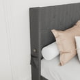 thumbnail image 3 of GZXS Full Size Linen Upholstered Platform Storage Bed with Hydraulic Lift, Tufted Wingback Headboard, USB Ports, Side Pockets, Sturdy Bed Frame with Wood Slats Support, Dark Gray, 3 of 7