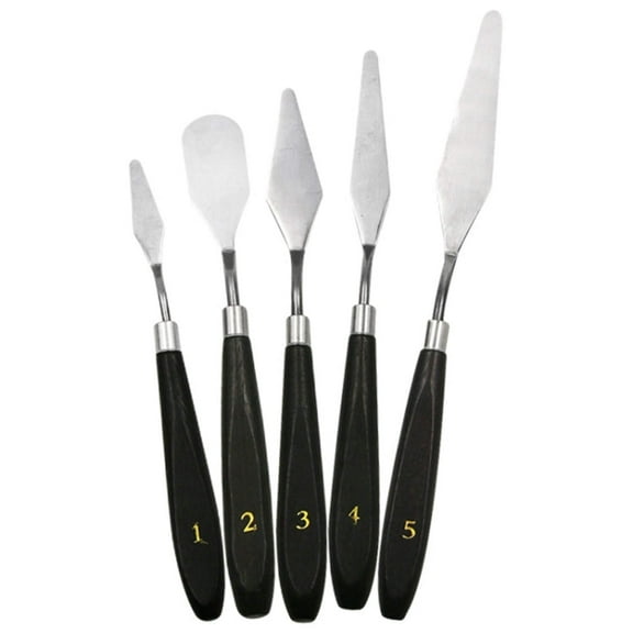 Reluova QST Express Stainless Steel Art Palette Knives with Paint Toning, 5-Piece