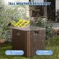 thumbnail image 4 of Gaderth Coffre de Terrasse en Résine, Coffre de Rangement Extérieur Étanche de 28 Gallons, Bac de Rangement pour Patio, Contenant de Rangement en Résine Verrouillable, Banc de Rangement pour Coussins de Meubles de Patio, Outils de Jardin, Équipement de Sport de Piscine, 4 of 9