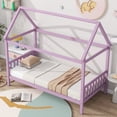 thumbnail image 2 of Bellemave Twin House Bed with Headboard and Footboard Sturdy Rubber Wood Platform Bed Frame, Montessori House Bed, No Box Spring Needed  (Twin, Pink), 2 of 10