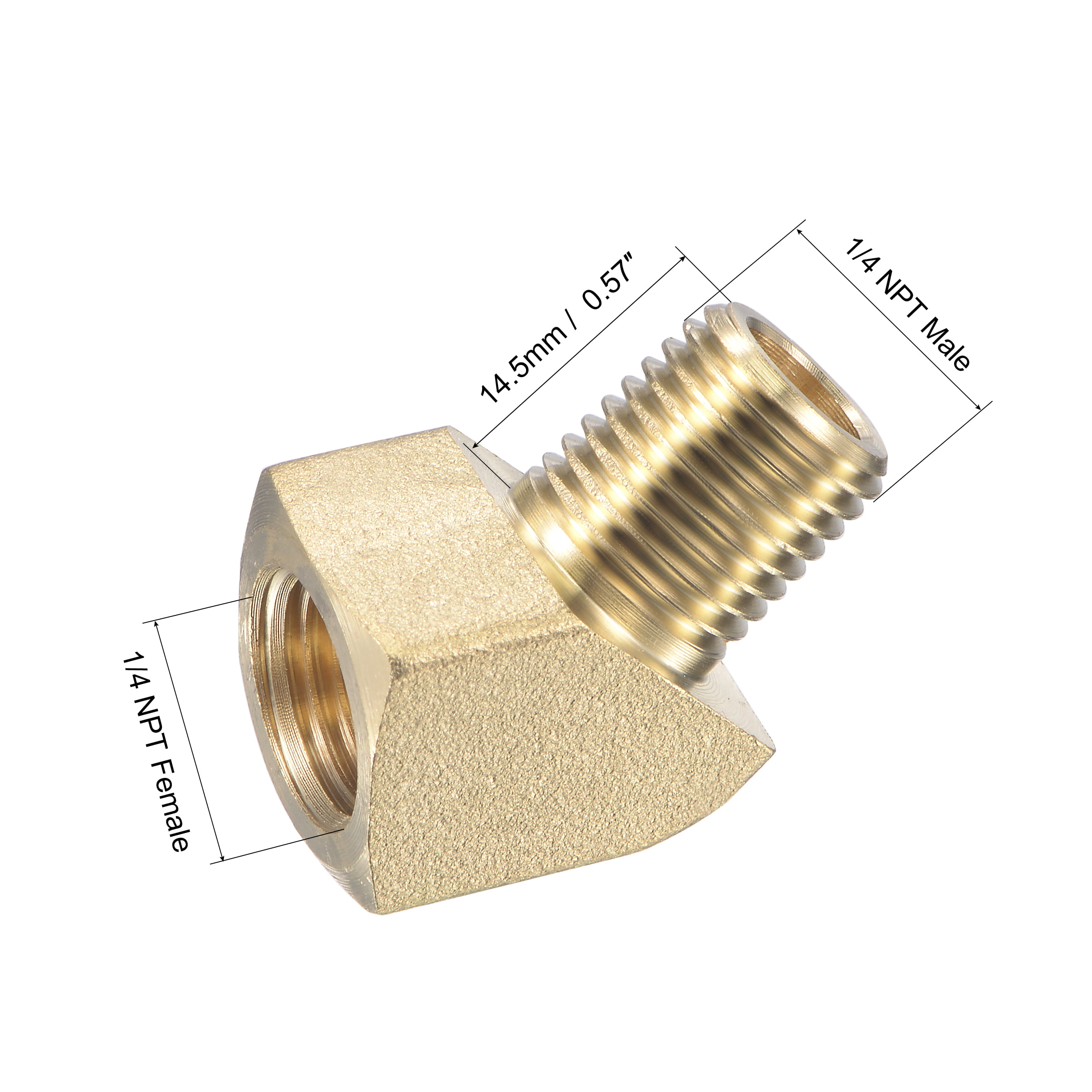 Brass Hose Fitting Elbow 1/4NPT Male to Female Thread 45 Degree Pipe Connector 747709040073 