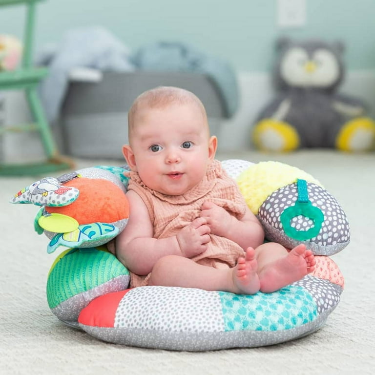 Infantino 2-in-1 Tummy Time & Seated Support Activity Gym for Ages 6-12  Months, Multicolor Toucan 
