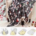 thumbnail image 4 of Christmas Snowman Blanket, Holiday Sofa Cover, Double Thickened Winter Snow Print Polyester Bedspread for Living Room Bedroom, Gray Christmas Decor Cozy Throw, 4 of 7