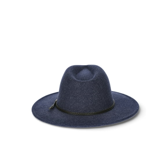 Time and Tru Women's Heather Fedora Hat, Blue Heather