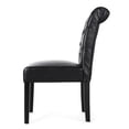 thumbnail image 3 of Black Roll Top Dining Chairs with Wooden Frame / Comfortable for Long Meals, Simple to Assemble, 3 of 5