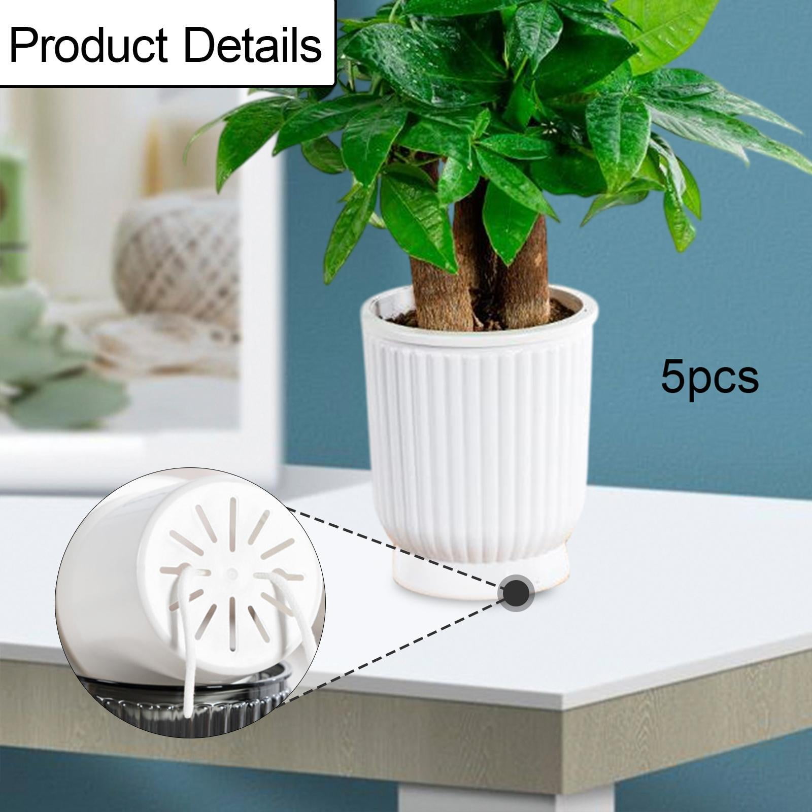 figatia 5 Pieces Self Watering Plant Pots Flower Pots Modern Home Decor Gardening Planters Indoor Outdoor Plants for Restaurant Patio White 12x14.5cm