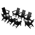 thumbnail image 3 of WestinTrends Ashore Adirondack Chairs Set of 8, All Weather Poly Lumber Folding Outdoor Patio Chairs, Modern Farmhouse Plastic Garden Lawn Deck Fire Pit Chairs, Black, 3 of 7