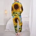 thumbnail image 3 of Pajama Sets for Women 2 Pcs, Sky Golden Sunflower Field B Button Down Long Sleeve Sleepwear Lounge PJ Sets, 3 of 6