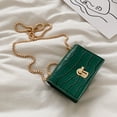 thumbnail image 2 of Elegante bolso de mensajero de Color puro para mujer Mini bolso de hombro con cadena de viaje Simple bandolera informal de cuero PU para mujer, 2 of 7