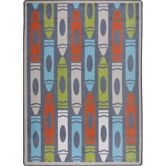 Playful Patterns Jumbo Crayons Rectangle Childrens Area Rugs  03 Chalkdust - 7 ft. 8 in. x 10 ft. 9 in.
