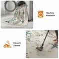 thumbnail image 5 of Green Coastal Washable Area Rug 3'x5',Summer Eucalyptus Leaves Beach Ocean Starfish Conch Woven Cotton Tassels Kitchen Rugs,Non Slip Indoor Door Mat Throw Carpet for Entryway Living Room Laundry Room, 5 of 9