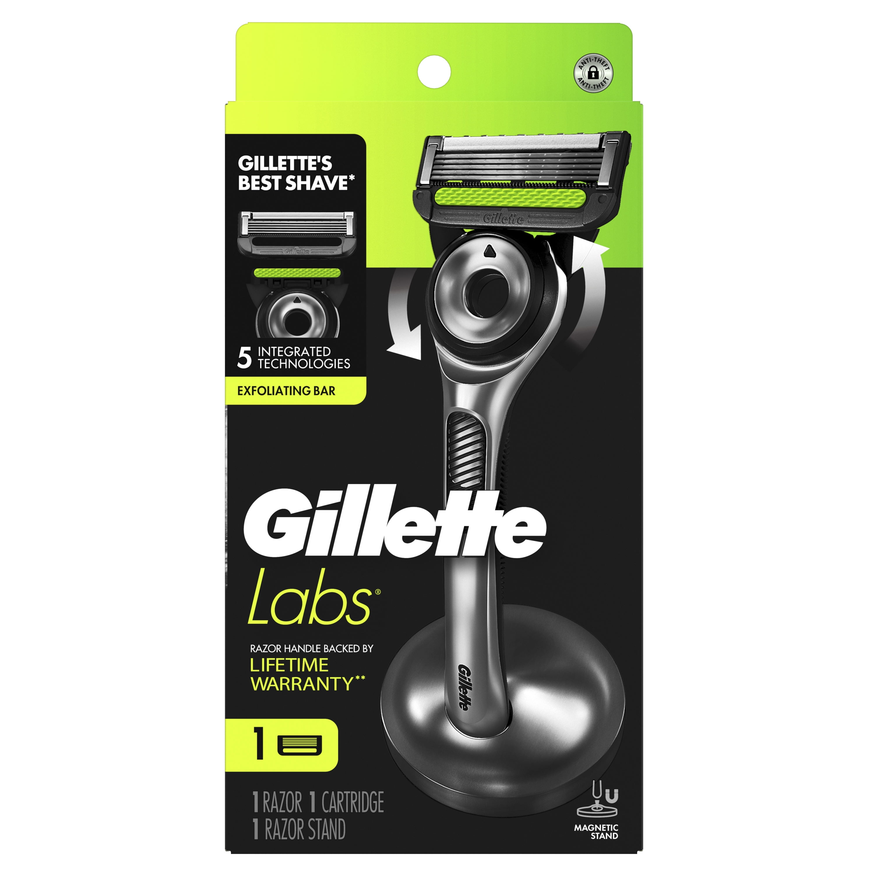 Gillette Labs Men's Razor with Exfoliating Bar, 1 Handle, 1