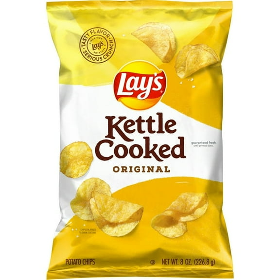 2 Pack - Lay's Potato Chips Kettle Cooked Original 8 oz Package May Vary