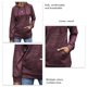 thumbnail image 2 of Sudadera con capucha de manga larga para mujer, informal, cómoda, con bolsillo, para ir de compras en casa, color rojo vino L, 2 of 3