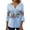 Blue, variant on Women Button Up Blouses for Women Floral Print Shirts 3/4 Sleeve V Neck Pleated Front Blouse Tops Summer Casual T-shirts White 5XL