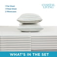 thumbnail image 5 of Coastal Living 4-Piece Green Stripes Soft Brushed Microfiber Luxury Cooling Sheet Set, Queen, 5 of 11