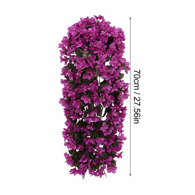Flores artificiales colgantes LYCAQL para decoración exterior de primavera y verano, aspecto sedoso, resistentes a los rayos UV, para exteriores, interiores, macetas, porches y patios.