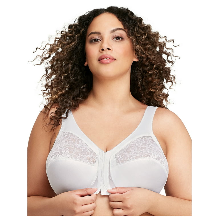 Glamorise Full Figure Plus Size MagicLift Front-Closure Support Bra  Wirefree #1200