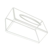 FOXNOVO Clear Plastic Tissue Holder Box with Easy Paper Extraction for Office Desk