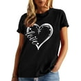 thumbnail image 4 of Valentines T-Shirts for Women Valentine Love Heart Printed Graphic Tshirt Cute Girls Minimalist Casual Top, 4 of 6