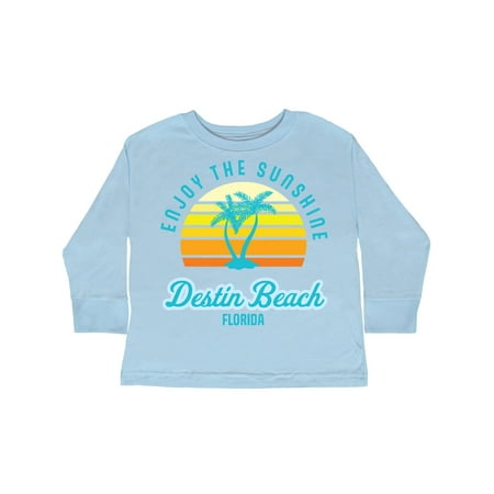 

Inktastic Summer Enjoy the Sunshine Destin Beach Florida in Blue Gift Toddler Boy or Toddler Girl Long Sleeve T-Shirt