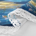 thumbnail image 3 of 60 Inch Round Tablecloth with White Lace Trim Fall Table Cover for Elegant Dining Decor Magical Night Sky with Fish, 3 of 8