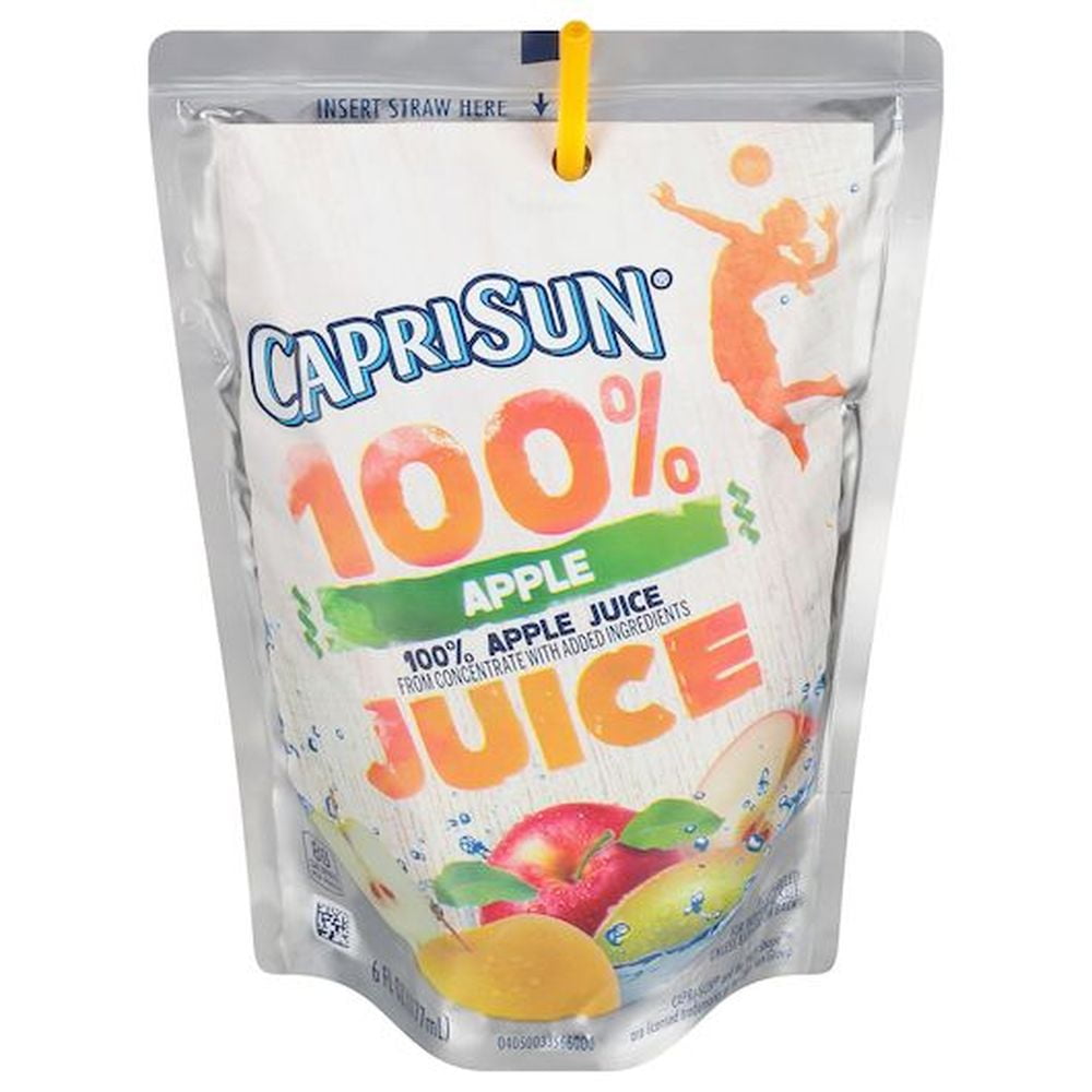Capri Sun 100 Percent Apple Splash Juice, 6 Ounce -- 40 per Case.
