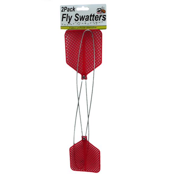 2 Pack Fly Swatter Set, Lightweight, Ergonomic, Effective Indoor, Outdoor Pest Control, Perfect for Kitchen, Patio, Garden, Campers, Comfortable to Use, Essential Household Tool, Red