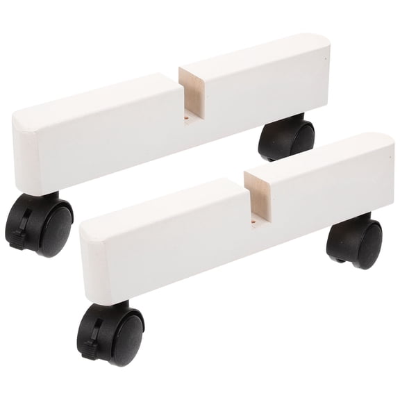 WSTEER 2pcs Room Divider Wooden Stand Privacy Screen Holder Screen Panel Feet with Wheels Wooden Bracket