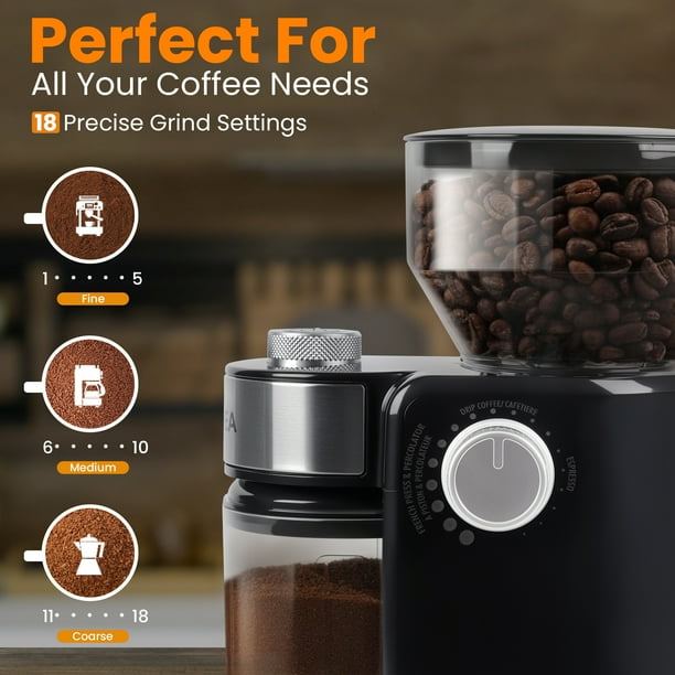 French Press Tibek Burr Coffee Grinder VAVSEA Burr Coffee Grinder