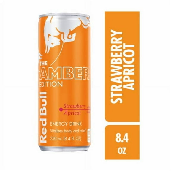 Pack of 2 - Red Bull Amber Edition Strawberry Apricot Energy Drink 8.4 fl oz