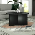 thumbnail image 4 of Henn&Hart Table Basse Ronde 32 Pouces en Bois Manufacturé Grain Noir, 4 of 8