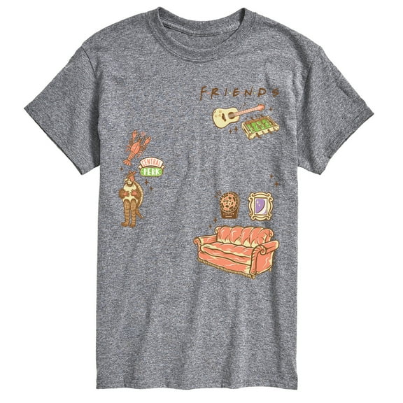 Friends - Couch and Icons - Men's Short Sleeve Graphic T-Shirt